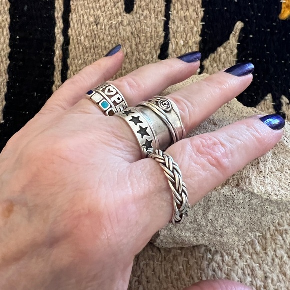 ❤️ Signed Hand Braided 925 Band Unisex Sz 9.5 Ring Celtic Viking Navajo 4.9 Gm - Picture 3 of 13